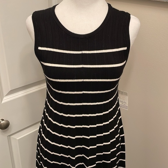 Ophelia Roe Women’s midi Dress, Stripped, Medium, Pleated, Sleeveless, New! - Picture 2 of 14